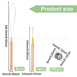 8Pcs Wood Handle Iron Crochet Hook Needles&nbsp;TOOL-FG0001-07