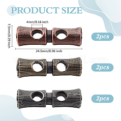 6Pcs 3 Colors Brass Slide Charms&nbsp;KK-ME0004-19