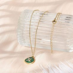 304 Stainless Steel Micro Pave Cubic Zirconia constellation Pendant Necklaces&nbsp;NJEW-R021-01G-03