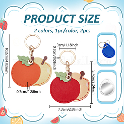 2Pcs 2 Colors Apple Imitation Leather Anti-Lost Protection Covers&nbsp;AJEW-NB0008-56