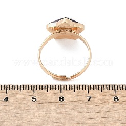 Star Natural Gemstone Adjustable Finger Rings&nbsp;RJEW-H241-01G-03-01