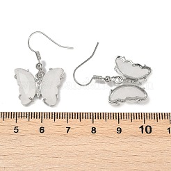Natural Quartz Crystal Brass Dangle Earrings&nbsp;EJEW-M081-01P-01
