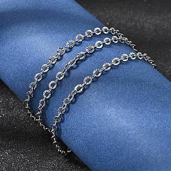 12Pcs 2.8MM 304 Stainless Steel Textured Cable Chain Necklaces for Men Women&nbsp;NJEW-H093-18P-03