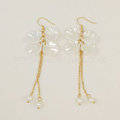Flower Alloy Plastic Dangle Earrings&nbsp;FS-WGB74E4-02