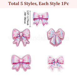 5Pcs 5 Styles Acrylic Bowknot Clip&nbsp;HJEW-SP0001-65