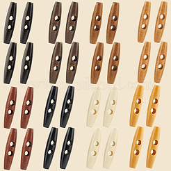 32Pcs 8 Colors 2-Hole Wood Buttons&nbsp;DIY-GF0011-42B