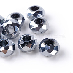 Electroplate Glass European Beads&nbsp;EGLA-S132-03C