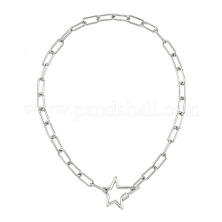 304 Stainless Steel Paperclip Chain Necklaces&nbsp;NJEW-JN06369-01