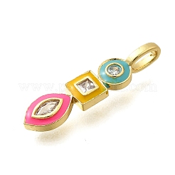 Brass Micro Pave Cubic Zirconia Pendants&nbsp;KK-A245-04G