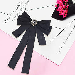 Bowknot Tie Polyester Rhinestone Brooches&nbsp;JEWB-WH20006-11