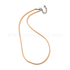 Flat Faux Suede Cord Necklace Making with Alloy Lobster Claw Clasps and Iron End Chains&nbsp;NJEW-Q031-02A
