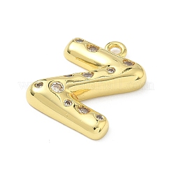 Brass Micro Pave Clear Cubic Zirconia Pendants&nbsp;KK-I476-02G-Z
