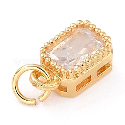 Real 18K Gold Plated Brass Inlaid Cubic Zirconia Charms&nbsp;X-ZIRC-L100-075G-03