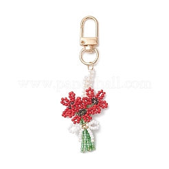 3D Flower Glass Seed Beaded Pendant Decorations&nbsp;KEYC-MZ00056