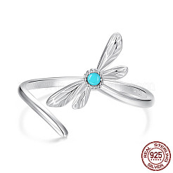 925 Sterling Silver and Synthetic Turquoise Cuff Rings&nbsp;WGAF4BB-01