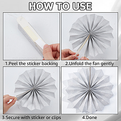 8Pcs Paper Fans Flower for Wedding Birthday Carnival Welcome Party Decorations&nbsp;AJEW-GF0013-45A