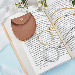 2Pcs Flat Round Glass Magnifying Pendant Necklace&nbsp;TOOL-DR0001-12