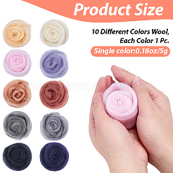 50G 10 Colors Needle Felting Wool Roving&nbsp;DIY-CP0013-77A