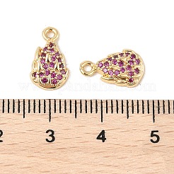 Brass Micro Pave Cubic Zirconia Pendants&nbsp;KK-R219-11G