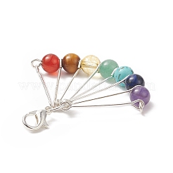 7 Chakra Gemstone Round Pendants Decorations&nbsp;HJEW-TA00001