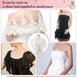 Detachable Polyester Bridal Lace Shawls&nbsp;AJEW-WH0696-058B