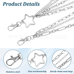 Alloy Multilayer Chain Belts for Pants&nbsp;AJEW-WH20018-134