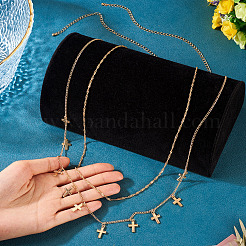 1Pc Alloy Double Layer Cross Charm Waist Chains&nbsp;AJEW-TA0002-20