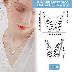 4Pcs 304 Stainless Steel Charms&nbsp;STAS-BBC0006-50P
