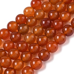 Round Natural Red Agate Bead Strands&nbsp;G-M257-10mm-26