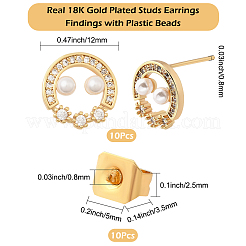 10Pcs Brass Stud Earring Findings&nbsp;KK-BBC0020-91