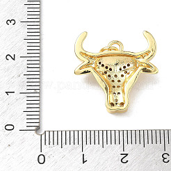 Brass Micro Pave Clear Cubic Zirconia Pendants&nbsp;KK-P350-01G