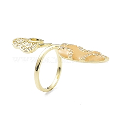Brass Micro Pave Cubic Zirconia Fingernail Rings&nbsp;RJEW-D115-03G-A