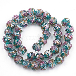 Handmade Gold Sand Lampwork Beads&nbsp;X-LAMP-T006-09D