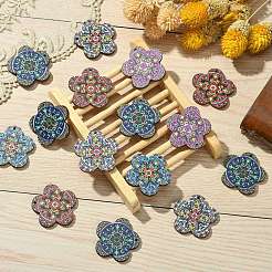 30Pcs 5 Colors Printed Natural Basswood Pendants&nbsp;WOOD-CJ0001-86