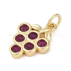 Rack Plating Brass Micro Pave Cubic Zirconia Pendants&nbsp;KK-H509-16G