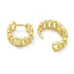 Chain-Shaped Brass Hoop Earrings&nbsp;EJEW-L211-009B-G