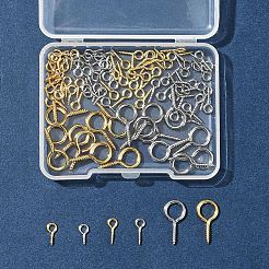 100Pcs 6 Styles 304 Stainless Steel Screw Eye Pin Peg Bails&nbsp;FIND-FS0002-85