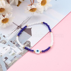 Faceted Glass Beaded Stretch Bracelets&nbsp;BJEW-JB05985-02