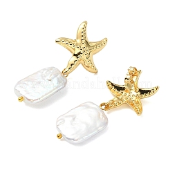 304 Stainless Steel and Natural Baroque Pearl Keshi Pearl Stud Earrings&nbsp;EJEW-JE07106-01