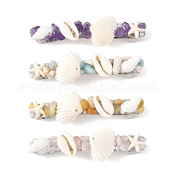 4Pcs 4 Styles Natural Shell Hair Barrettes&nbsp;PHAR-TA000013