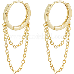 1 Pair 925 Sterling Silver Hoop Earrings&nbsp;EJEW-BBC0002-04G