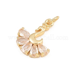 Brass Micro Pave Cubic Zirconia Pendants&nbsp;KK-E798-09A-G