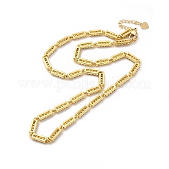 Clear Cubic Zirconia Column Link Chain Necklace&nbsp;NJEW-E074-04G