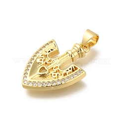 Rack Plating Brass Micro Pave Cubic Zirconia Pendants&nbsp;KK-Z086-68G-01
