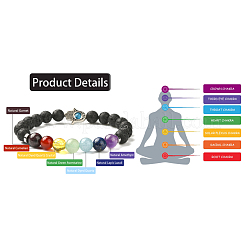 Chakra Jewelry Natural Lava Rock Bead Stretch Bracelets&nbsp;BJEW-JB02272