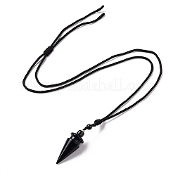 Gemstone Cone Pendant Necklace with Nylon Cord for Women&nbsp;G-A210-05
