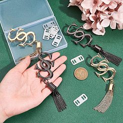 4Sets 2 Colors Double Letter S Alloy Tassels Style Bag Lock Decorations Accessories&nbsp;FIND-WR0003-63