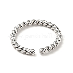 Non-Tarnish 201 Stainless Steel Twist Rope Shape Open Cuff Ring for Women&nbsp;RJEW-G266-40P