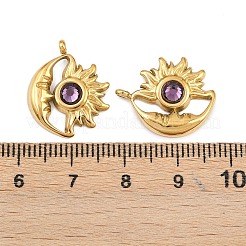 304 Stainless Steel Rhinestone Pendants&nbsp;STAS-Z166-24G-02