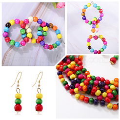 800pcs 3 Styles Dyed Natural Wood Beads&nbsp;WOOD-PA0001-23